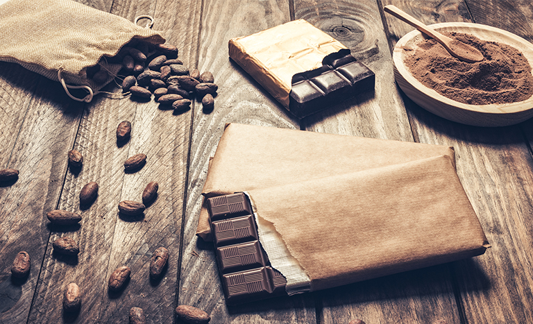plaques de chocolat noir