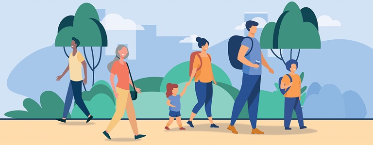 illustration activité en famille