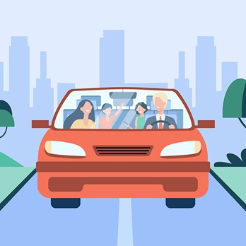 Famille en voiture