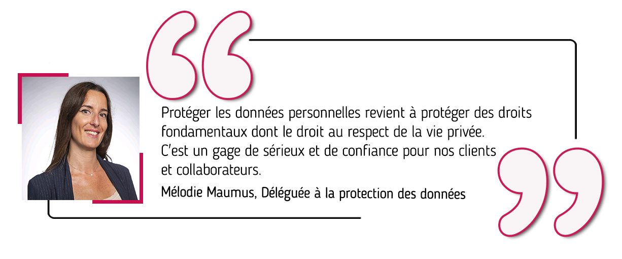 Citation de Mélodie Maumus, Déléguée à la protection des données. Texte descriptif ci-après.